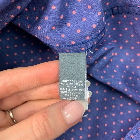 Bonobos Dress Shirt Mens M Medium SLIM Blue Salmon Spotted Cotton Button Down - Picture 7 of 10